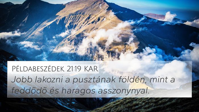 Példabeszédek 21:19 KAR Bible Verse Image