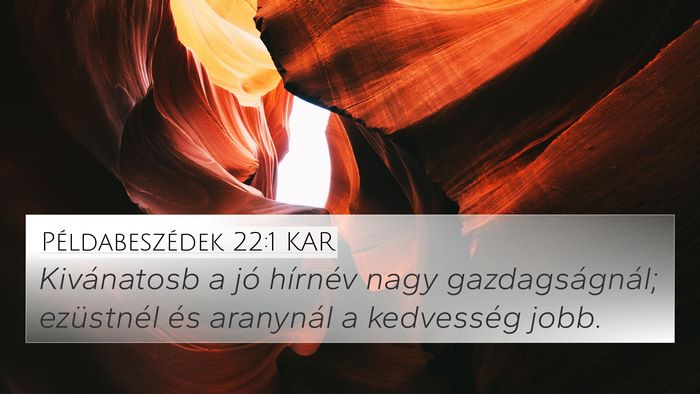Példabeszédek 22:1 KAR Bible Verse Image