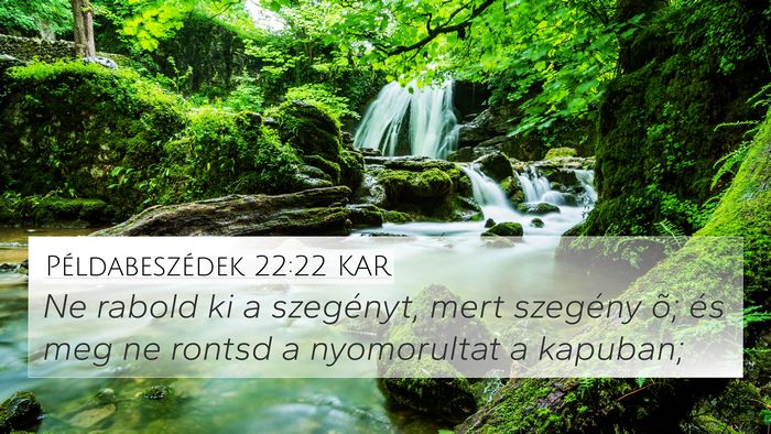 Példabeszédek 22:22 KAR Bible Verse Image