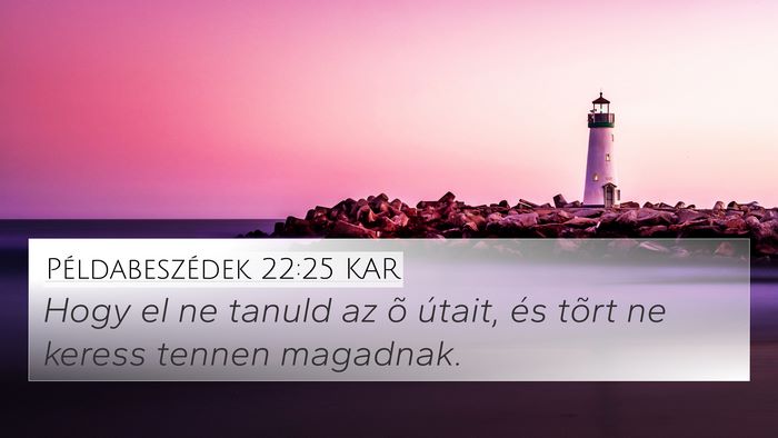 Példabeszédek 22:25 KAR 4K Wallpaper - Hogy el ne tanuld az õ útait, és tõrt ne - 4K Wallpaper Bible Verse