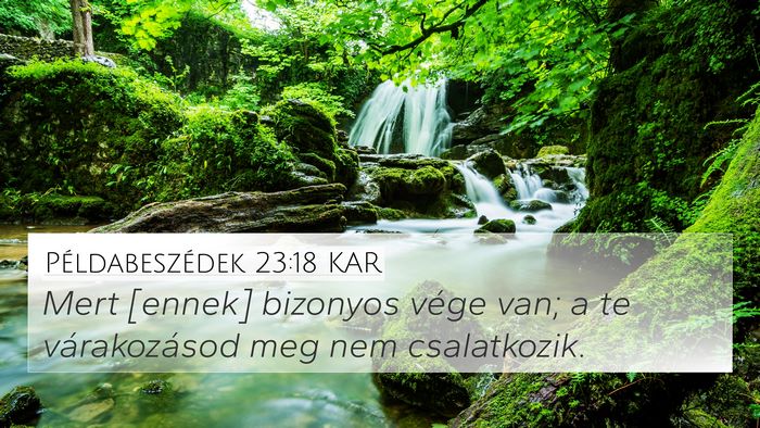 Példabeszédek 23:18 KAR Bible Verse Image