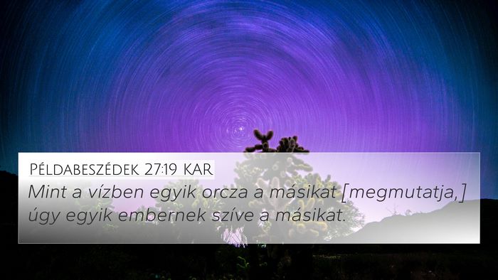 Példabeszédek 27:19 KAR 4K Wallpaper - Mint a vízben egyik orcza a másikat - 4K Wallpaper Bible Verse