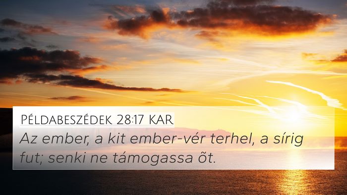 Példabeszédek 28:17 KAR Bible Verse Image