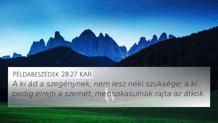 Példabeszédek 28:27 KAR Bible Verse Image