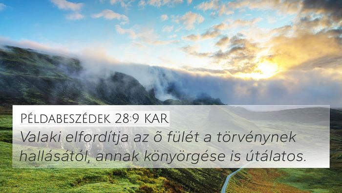 Példabeszédek 28:9 KAR Bible Verse Image