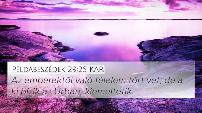 Példabeszédek 29:25 KAR Bible Verse Image