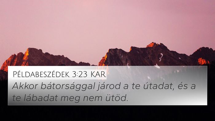 Példabeszédek 3:23 KAR Bible Verse Image
