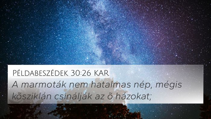 Példabeszédek 30:26 KAR Bible Verse Image