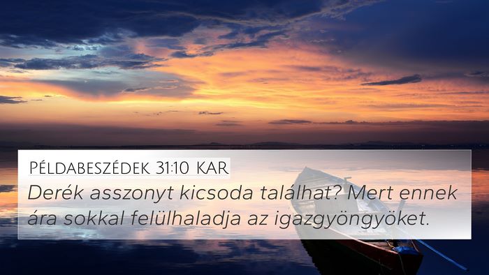 Példabeszédek 31:10 KAR Bible Verse Image