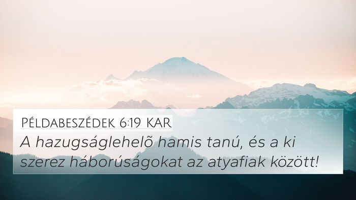 Példabeszédek 6:19 KAR Bible Verse Image