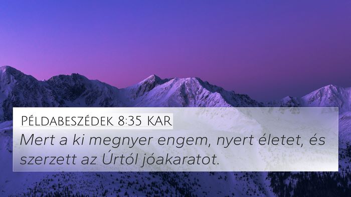Példabeszédek 8:35 KAR Bible Verse Image