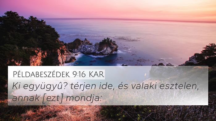 Példabeszédek 9:16 KAR Bible Verse Image