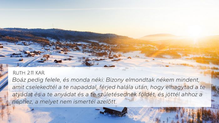 Ruth 2:11 KAR 4K Wallpaper - Boáz pedig felele, és monda néki: Bizony - 4K Wallpaper Bible Verse