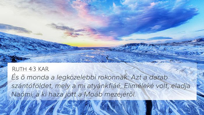 Ruth 4:3 KAR 4K Wallpaper - És õ monda a legközelebbi rokonnak: Azt a - 4K Wallpaper Bible Verse