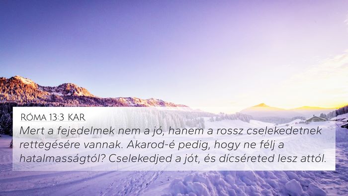 Róma 13:3 KAR Bible Verse Image