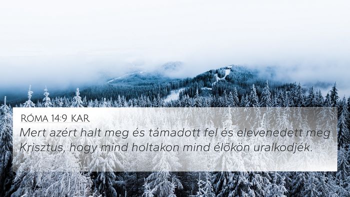 Róma 14:9 KAR Bible Verse Image