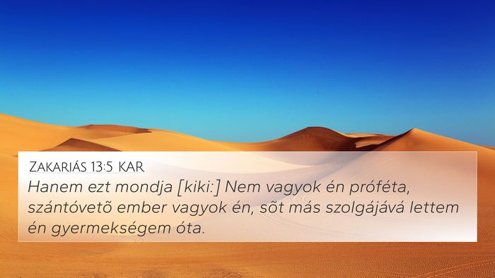 Zakariás 13:5 KAR Bible Verse Image