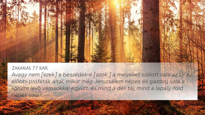 Zakariás 7:7 KAR Bible Verse Image