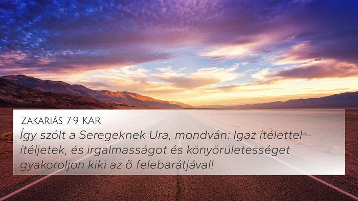 Zakariás 7:9 KAR Bible Verse Image