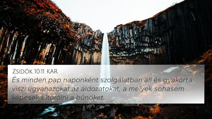 Zsidók 10:11 KAR Bible Verse Image
