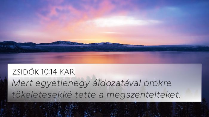 Zsidók 10:14 KAR Bible Verse Image