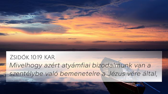 Zsidók 10:19 KAR Bible Verse Image