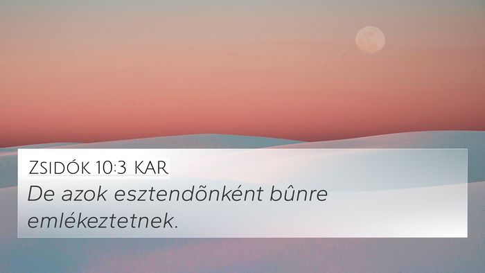 Zsidók 10:3 KAR Bible Verse Image