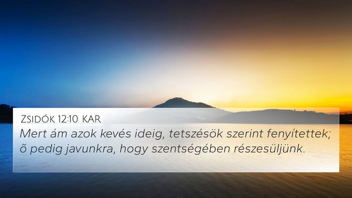 Zsidók 12:10 KAR Bible Verse Image