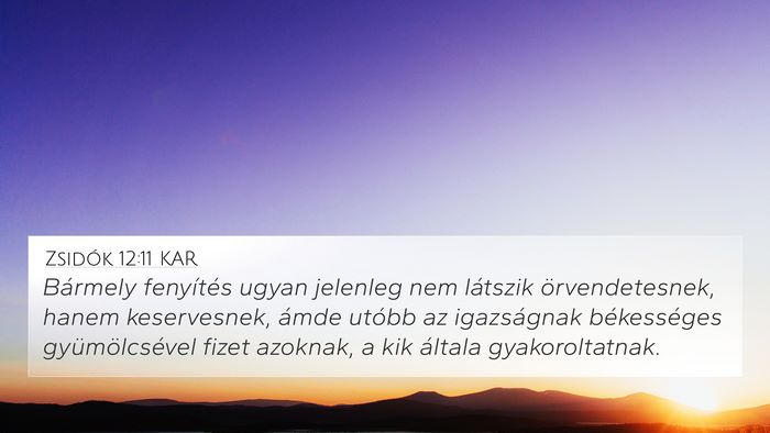 Zsidók 12:11 KAR Bible Verse Image