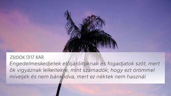 Zsidók 13:17 KAR Bible Verse Image