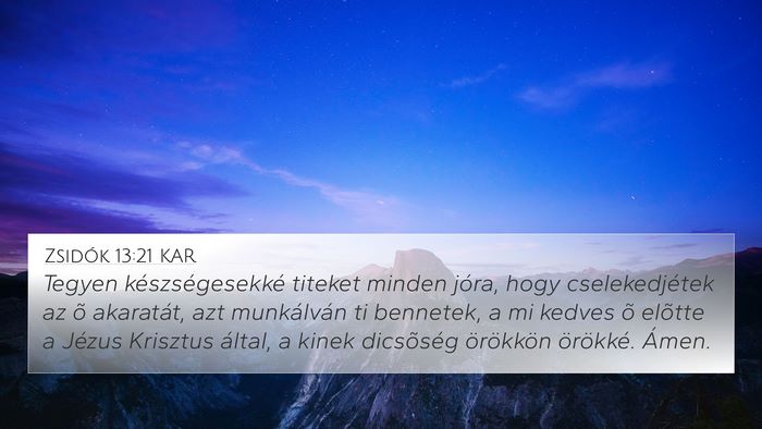 Zsidók 13:21 KAR Bible Verse Image