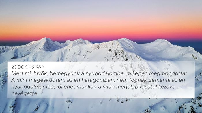 Zsidók 4:3 KAR Bible Verse Image