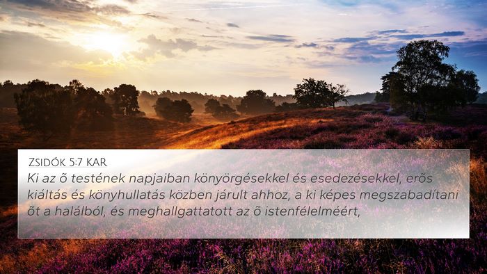 Zsidók 5:7 KAR Bible Verse Image