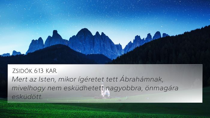 Zsidók 6:13 KAR Bible Verse Image