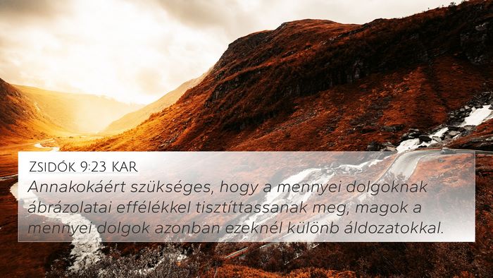 Zsidók 9:23 KAR Bible Verse Image