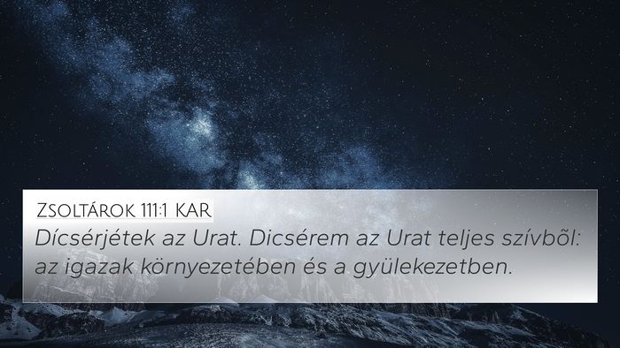 Zsoltárok 111:1 KAR Bible Verse Image