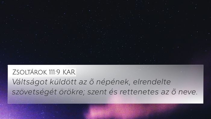 Zsoltárok 111:9 KAR Bible Verse Image