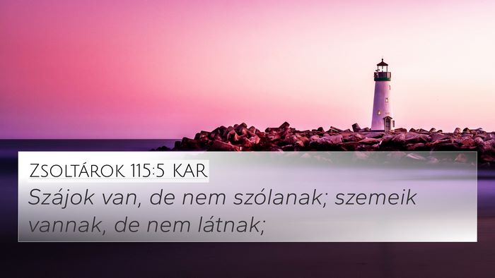 Zsoltárok 115:5 KAR 4K Wallpaper - Szájok van, de nem szólanak; szemeik vannak, de - 4K Wallpaper Bible Verse