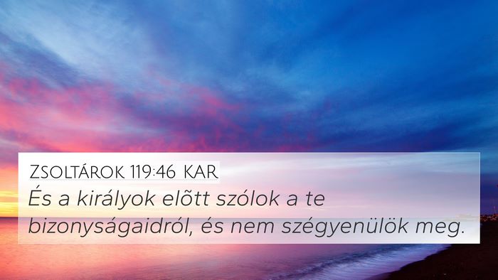 Zsoltárok 119:46 KAR Bible Verse Image