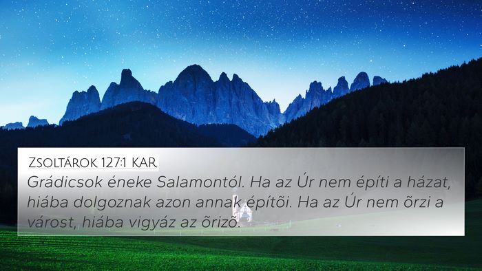 Zsoltárok 127:1 KAR Bible Verse Image