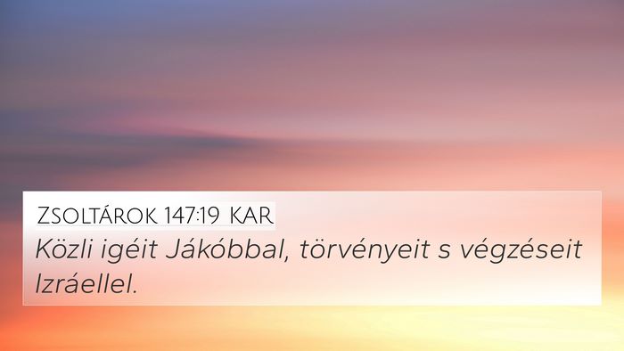 Zsoltárok 147:19 KAR Bible Verse Image