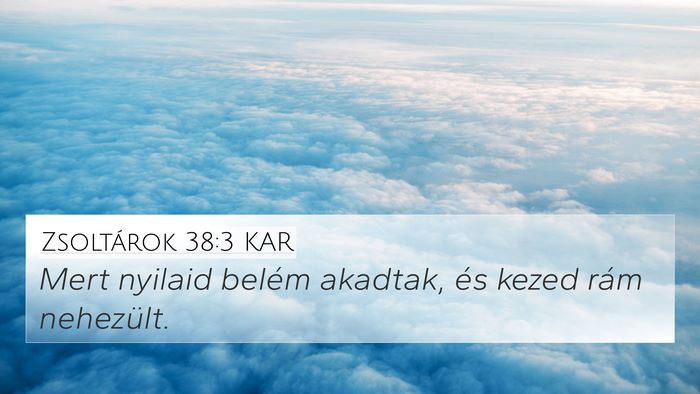 Zsoltárok 38:3 KAR 4K Wallpaper - Mert nyilaid belém akadtak, és kezed rám - 4K Wallpaper Bible Verse