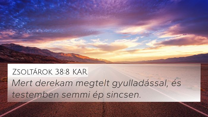 Zsoltárok 38:8 KAR 4K Wallpaper - Mert derekam megtelt gyulladással, és testemben - 4K Wallpaper Bible Verse