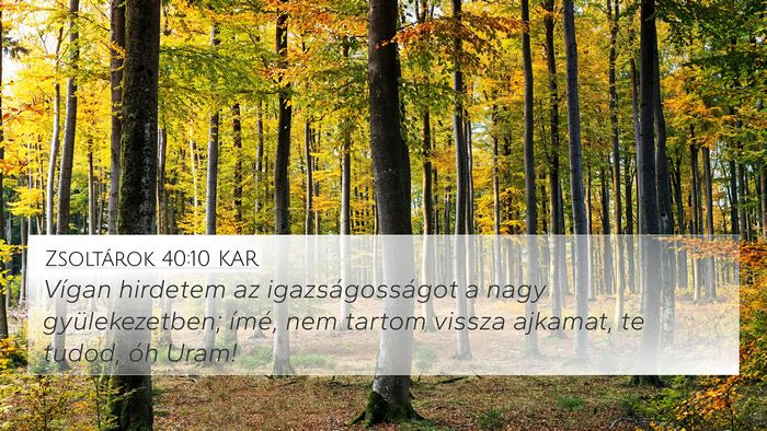 Zsoltárok 40:10 KAR Bible Verse Image