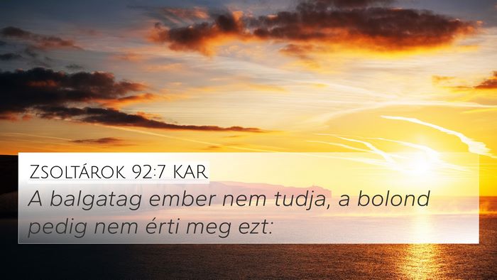 Zsoltárok 92:7 KAR Bible Verse Image