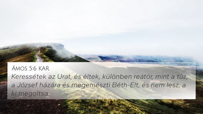 Ámos 5:6 KAR Bible Verse Image