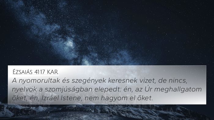 Ézsaiás 41:17 KAR Bible Verse Image