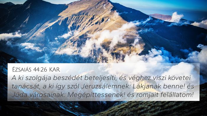 Ézsaiás 44:26 KAR Bible Verse Image