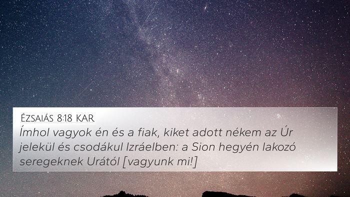 Ézsaiás 8:18 KAR Bible Verse Image