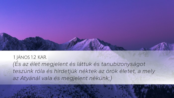 1 János 1:2 KAR Bible Verse Image
